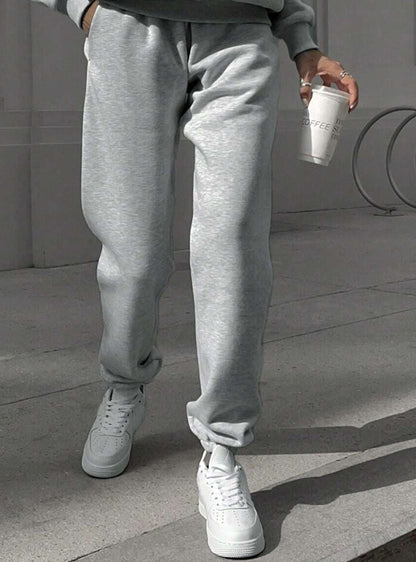 SHEIN X Carly Lawrence INAWLY Women'S Half Zipper Hoodie and Jogger Pants Two Piece Set Fall Cloth for Women