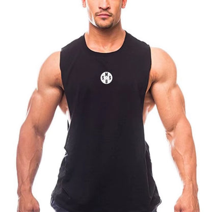 Mens Workout Tank Tops Fitness Bodybuilding Clothing Low Cut Armholes Vivid Vest Muscle Singlets Men Activewear Tank